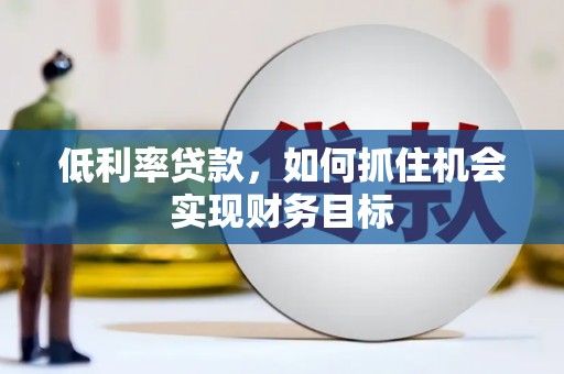 贞丰低利率贷款，如何抓住机会实现财务目标