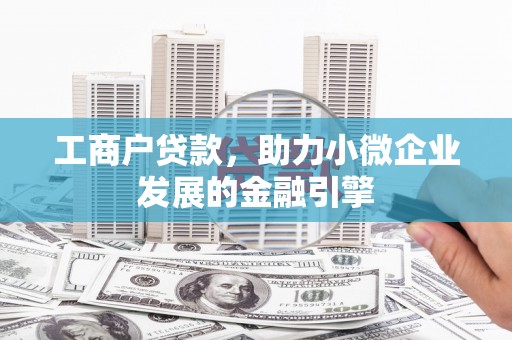 贞丰工商户贷款，助力小微企业发展的金融引擎
