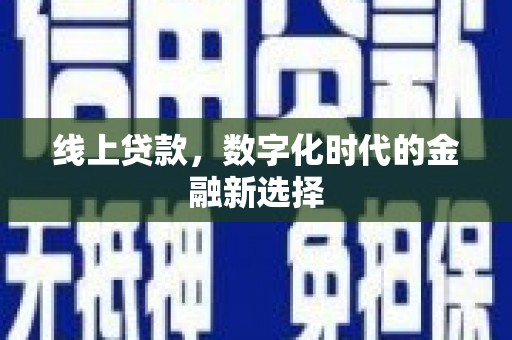 贞丰线上贷款，数字化时代的金融新选择