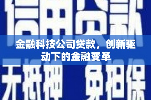 贞丰金融科技公司贷款，创新驱动下的金融变革