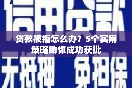 贞丰贷款被拒怎么办？5个实用策略助你成功获批