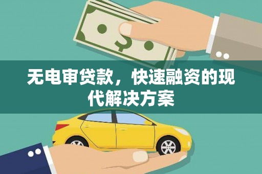 贞丰无电审贷款，快速融资的现代解决方案