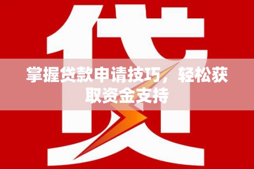 贞丰掌握贷款申请技巧，轻松获取资金支持