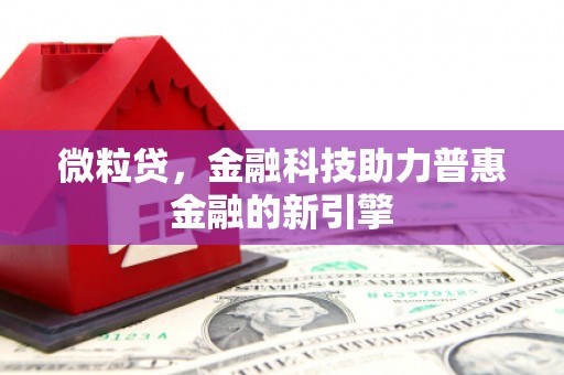贞丰微粒贷，金融科技助力普惠金融的新引擎