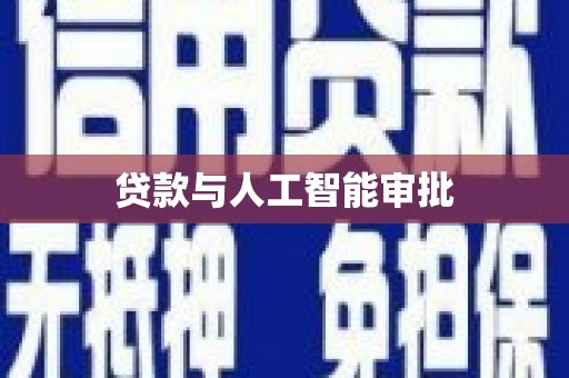 贞丰贷款与人工智能审批