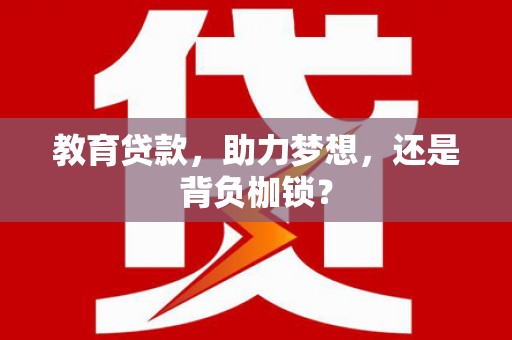 贞丰教育贷款，助力梦想，还是背负枷锁？