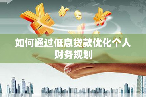贞丰如何通过低息贷款优化个人财务规划