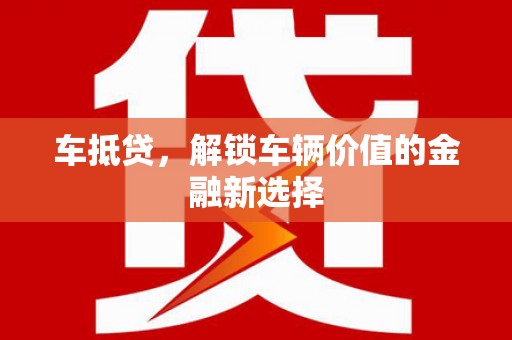 贞丰车抵贷，解锁车辆价值的金融新选择