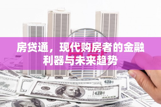 贞丰房贷通，现代购房者的金融利器与未来趋势