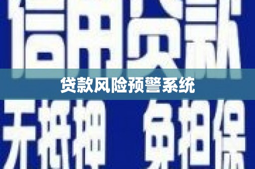 贞丰贷款风险预警系统