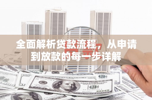 贞丰全面解析贷款流程，从申请到放款的每一步详解