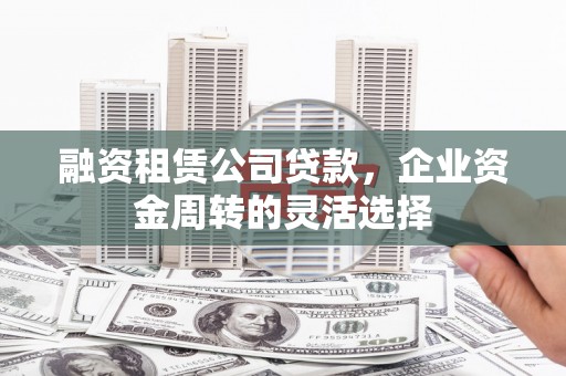 贞丰融资租赁公司贷款，企业资金周转的灵活选择