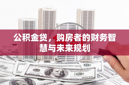 贞丰公积金贷，购房者的财务智慧与未来规划