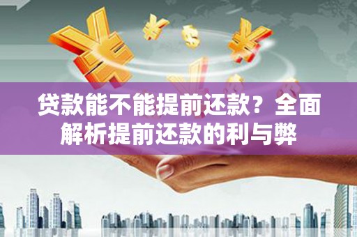 贞丰贷款能不能提前还款？全面解析提前还款的利与弊