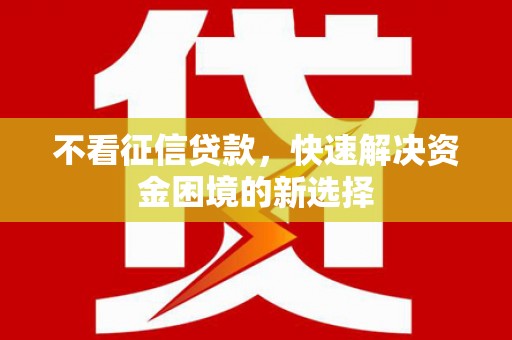 贞丰不看征信贷款，快速解决资金困境的新选择