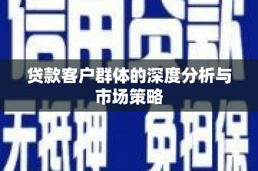 贞丰贷款客户群体的深度分析与市场策略