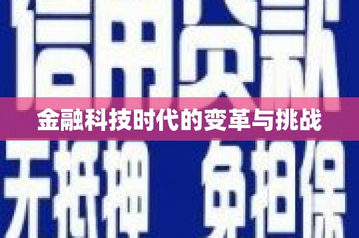 贞丰金融科技时代的变革与挑战