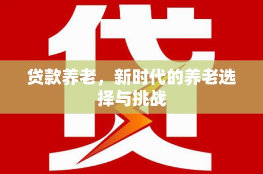 贞丰贷款养老，新时代的养老选择与挑战