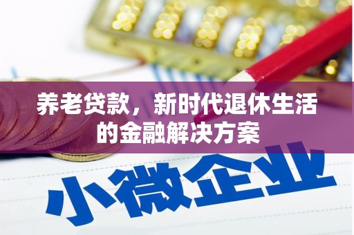 贞丰养老贷款，新时代退休生活的金融解决方案